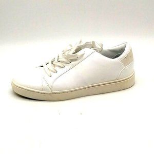 TF‎ Womens Flat Heel Lace Up Sneaker Cushioned Insole White Leather Sz 7 M